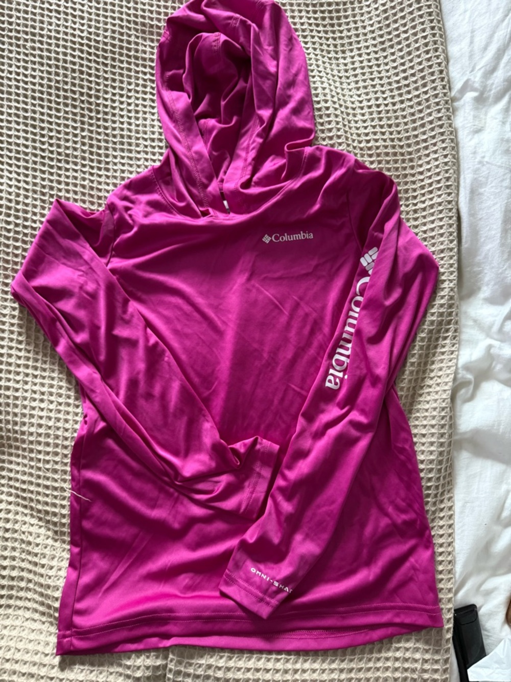 Columbia Kid’s Magenta Hooded Performance Shirt